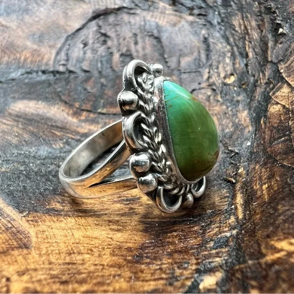 Sterling Silver Kingman Turquoise Ring Size 7 Southwestern - Picture 4 of 13